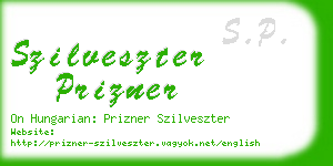 szilveszter prizner business card